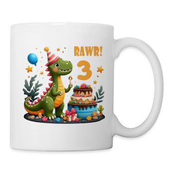 3rd Birthday Child Dino Stegosaurus Dinosaur - Mug - white - Right