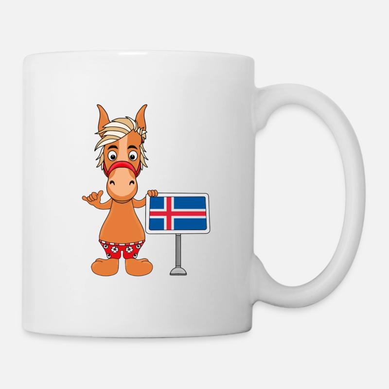PFERD - PONY - ISLAND - ISLÄNDER - ISLANDPFERD - Tasse - Weiß