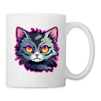 Illustration de chat mignon - Mug blanc - blanc - Droite