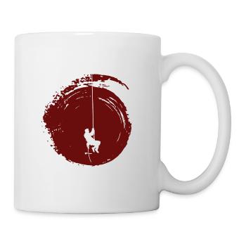 Mountaineer rope climbing alpinist - Mug - white - Right