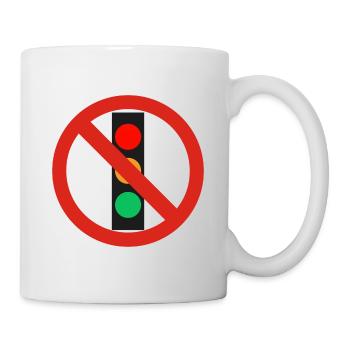 Traffic light government prohibition sign - Mug - white - Right