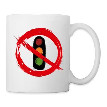 Traffic light government prohibition sign - Mug - white - Right