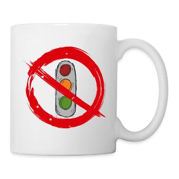 Traffic light government prohibition sign - Mug - white - Right