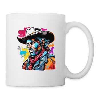 Cowboy / Wilde Westen / Wüste / Lasso / Rodeo - Tasse - Weiß - Rechts
