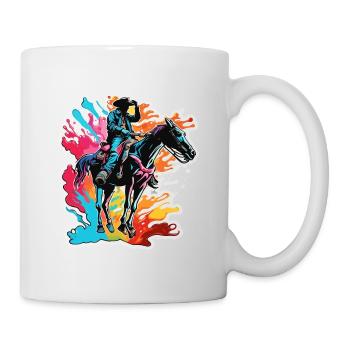 Cowboy / Wilde Westen / Wüste / Lasso / Rodeo - Tasse - Weiß - Rechts