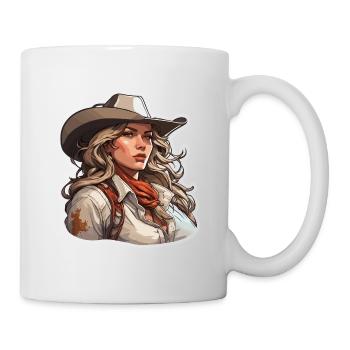 Cow Girl / Wilde Westen / Wüste / Lasso / Rodeo - Tasse - Weiß - Rechts