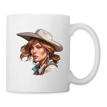 Cow Girl / Wilde Westen / Wüste / Lasso / Rodeo - Tasse - Weiß - Rechts