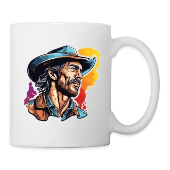 Cowboy / Wilde Westen / Wüste / Lasso / Rodeo - Tasse - Weiß - Rechts