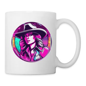 Cow Girl / Wilde Westen / Wüste / Lasso / Rodeo - Tasse - Weiß - Rechts