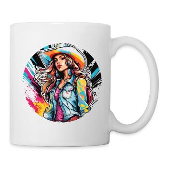 Cow Girl / Wild West / Desert / Lasso / Rodeo - Mug - white - Right