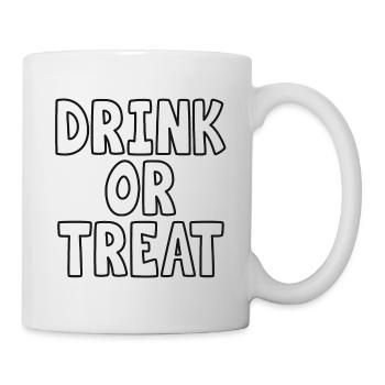 Drink Or Treat Funny Halloween Saying Quote - Mug - white - Right
