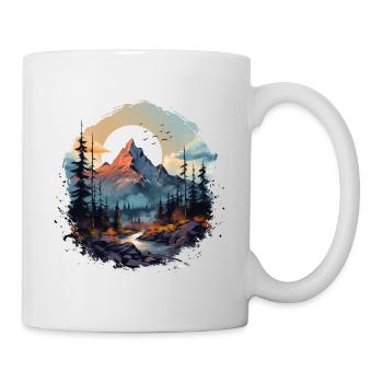 Berglandschaft Berge Berg Natur Wandern - Tasse - Weiß - Rechts