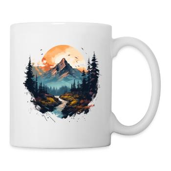 Berglandschaft Berge Berg Natur Wandern - Tasse - Weiß - Rechts
