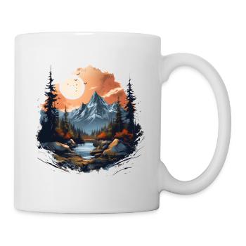 Berglandschaft Berge Berg Natur Wandern - Tasse - Weiß - Rechts