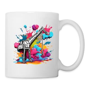Grue / de chantier / treuil / système de grue - Mug blanc - blanc - Droite