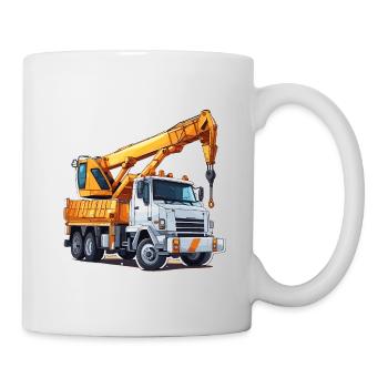 Grue / de chantier / treuil / système de grue - Mug blanc - blanc - Droite