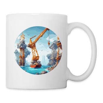 Crane / construction site / winch / crane system - Mug - white - Right