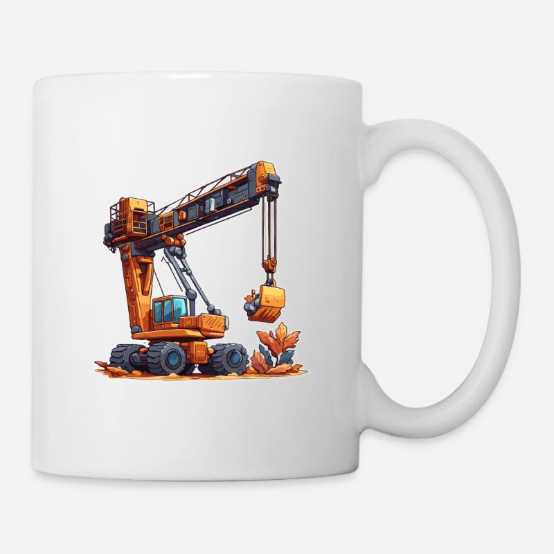 Kran / Baustelle / Seilwinde / Kransystem - Tasse - Weiß
