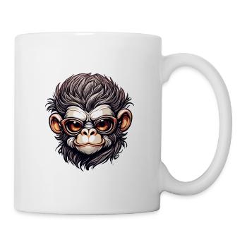 Affe / Tier / Zoo / Schimpanse / Wild / Comic - Tasse - Weiß - Rechts