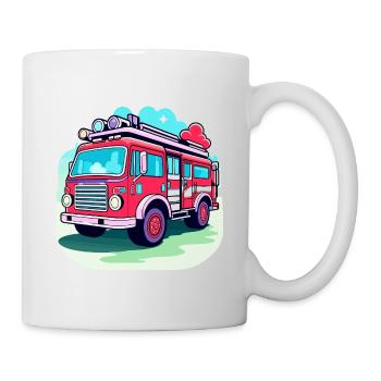 Illustration de camion de pompiers - Mug blanc - blanc - Droite