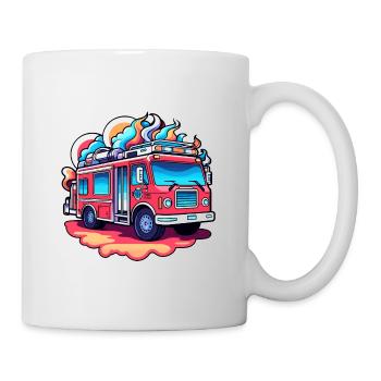 Illustration de camion de pompiers - Mug blanc - blanc - Droite