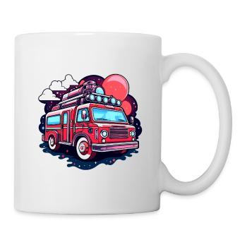 Illustration de camion de pompiers - Mug blanc - blanc - Droite