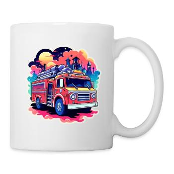 Illustration de camion de pompiers - Mug blanc - blanc - Droite