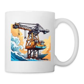 Crane / construction site / winch / crane system - Mug - white - Right