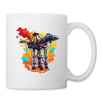 Crane / construction site / winch / crane system - Mug - white - Right