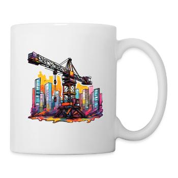 Crane / construction site / winch / crane system - Mug - white - Right