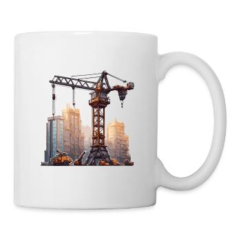 Crane / construction site / winch / crane system - Mug - white - Right