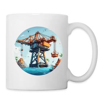 Crane / construction site / winch / crane system - Mug - white - Right