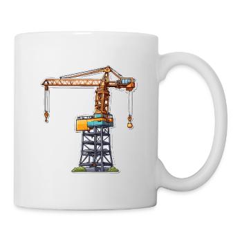 Grue / de chantier / treuil / système de grue - Mug blanc - blanc - Droite