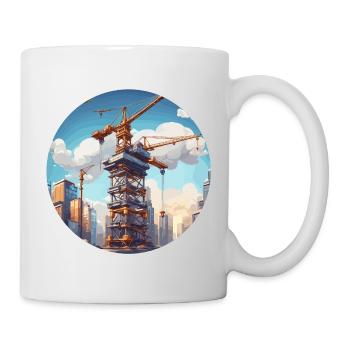 Crane / construction site / winch / crane system - Mug - white - Right