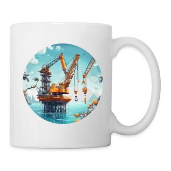 Crane / construction site / winch / crane system - Mug - white - Right