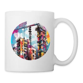 Crane / construction site / winch / crane system - Mug - white - Right