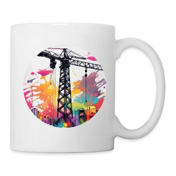 Grue / de chantier / treuil / système de grue - Mug blanc - blanc - Droite