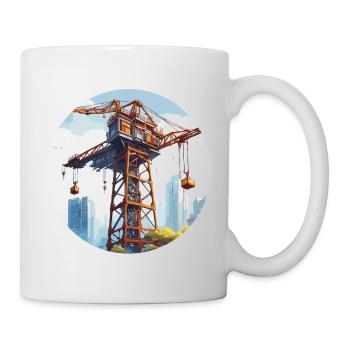 Crane / construction site / winch / crane system - Mug - white - Right