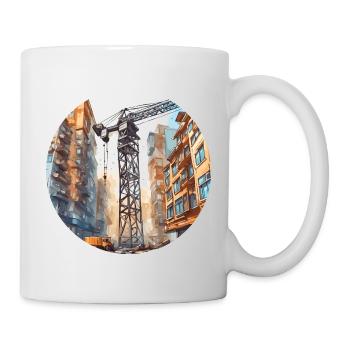 Crane / construction site / winch / crane system - Mug - white - Right