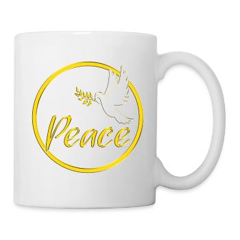Colombe de la paix de la paix Signe de la paix Déclaration - Mug blanc - blanc - Droite