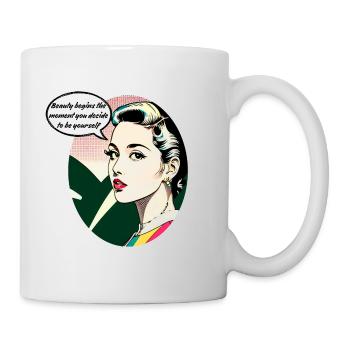 Beauty begins the moment you decide to be yourself - Mug - white - Right