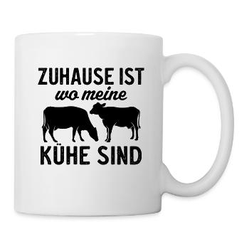 Zuhause Ist wo meine Kühe Sind - Tasse - Weiß - Rechts