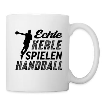 Echte Kerle Spielen Handball - Tasse - Weiß - Rechts