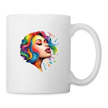 Woman / Pretty / Portrait / Colorful Hair / Model - Mug - white - Right