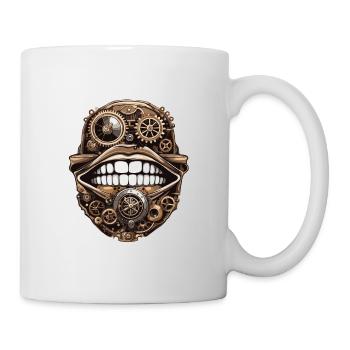 Mund / Lippen / Zähne / Zunge / lächeln / Kuss - Tasse - Weiß - Rechts