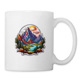 Berg / Alpen / Gipfel / Natur / Wald / Gestein - Tasse - Weiß - Rechts