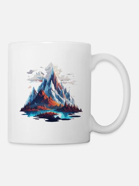 Berg / Alpen / Gipfel / Natur / Wald / Gestein - Tasse - Weiß