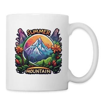 Berg / Alpen / Gipfel / Natur / Wald / Gestein - Tasse - Weiß - Rechts