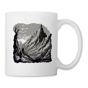 Berg / Alpen / Gipfel / Natur / Wald / Gestein - Tasse - Weiß - Rechts
