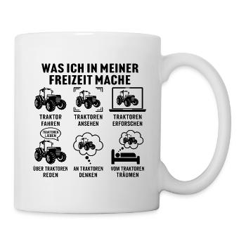 traktor fahren geschenk für landwirt - Tasse - Weiß - Rechts